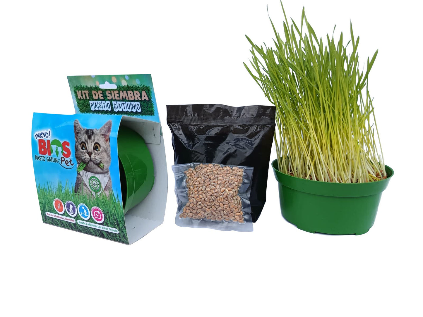 Kit para Siembra de Pasto Gatuno BiosPet 165gr