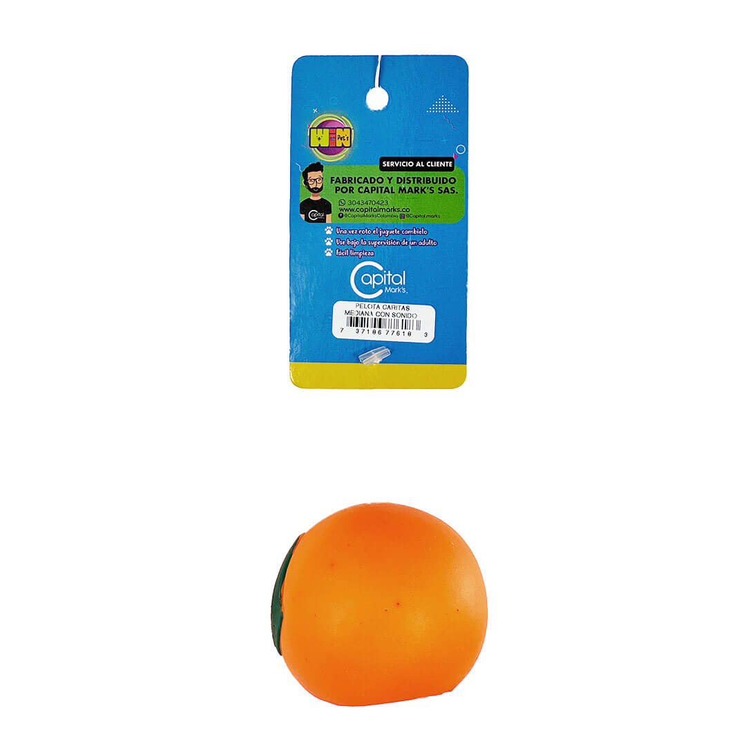 Pelota Caritas Naranja – WinPets x Capital Mark's