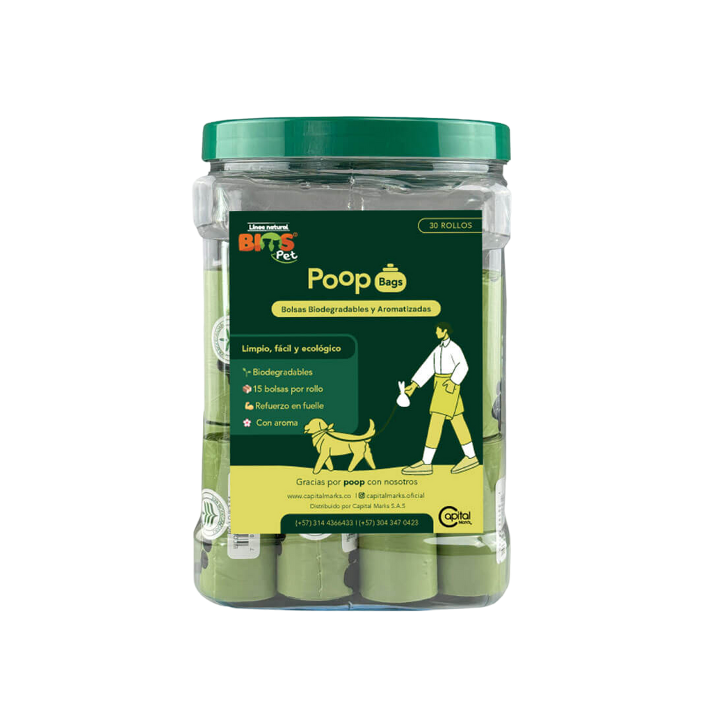 Bolsas para Popó Biodegradables x 30 Rollos