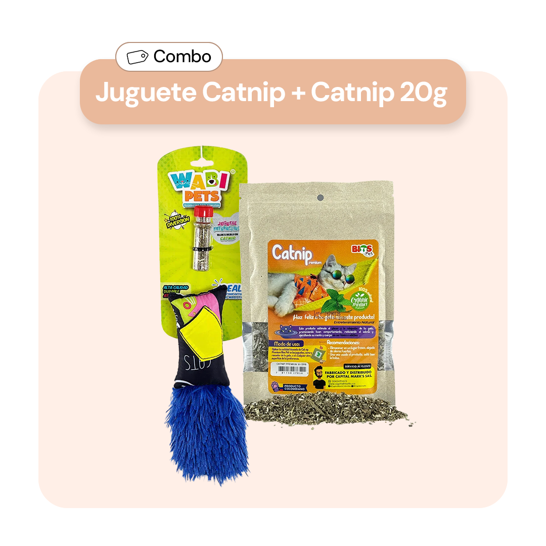 Combo Juguete Interactivo para Gatos + Catnip Natural (20g)
