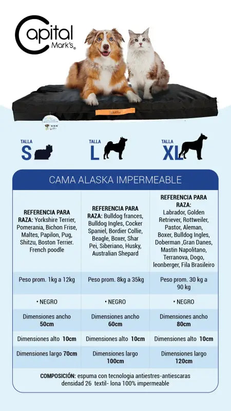 Cama Alaska Impermeable Portátil con Tecnología Antiestrés - Camas