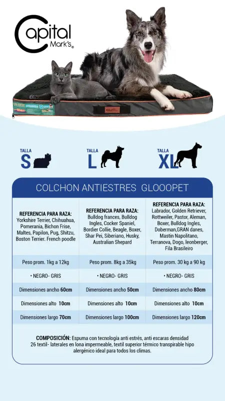 Cama Colchón Antiestrés con Tecnología Avanzada para Mascotas - Camas