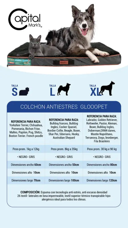 Cama Colchón Antiestrés con Tecnología Avanzada para Mascotas - Camas